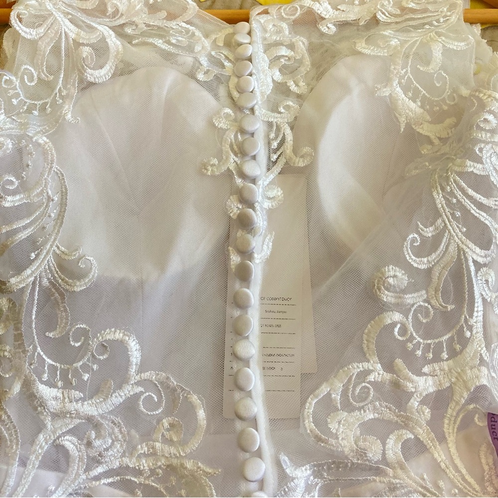Miss Veil White Lace Fabric Mini Wedding Dress | NWT - Picture 6 of 9